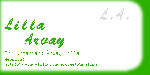lilla arvay business card